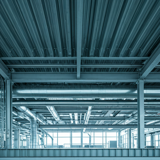 Industrial ducting and ventilation in a factory setting